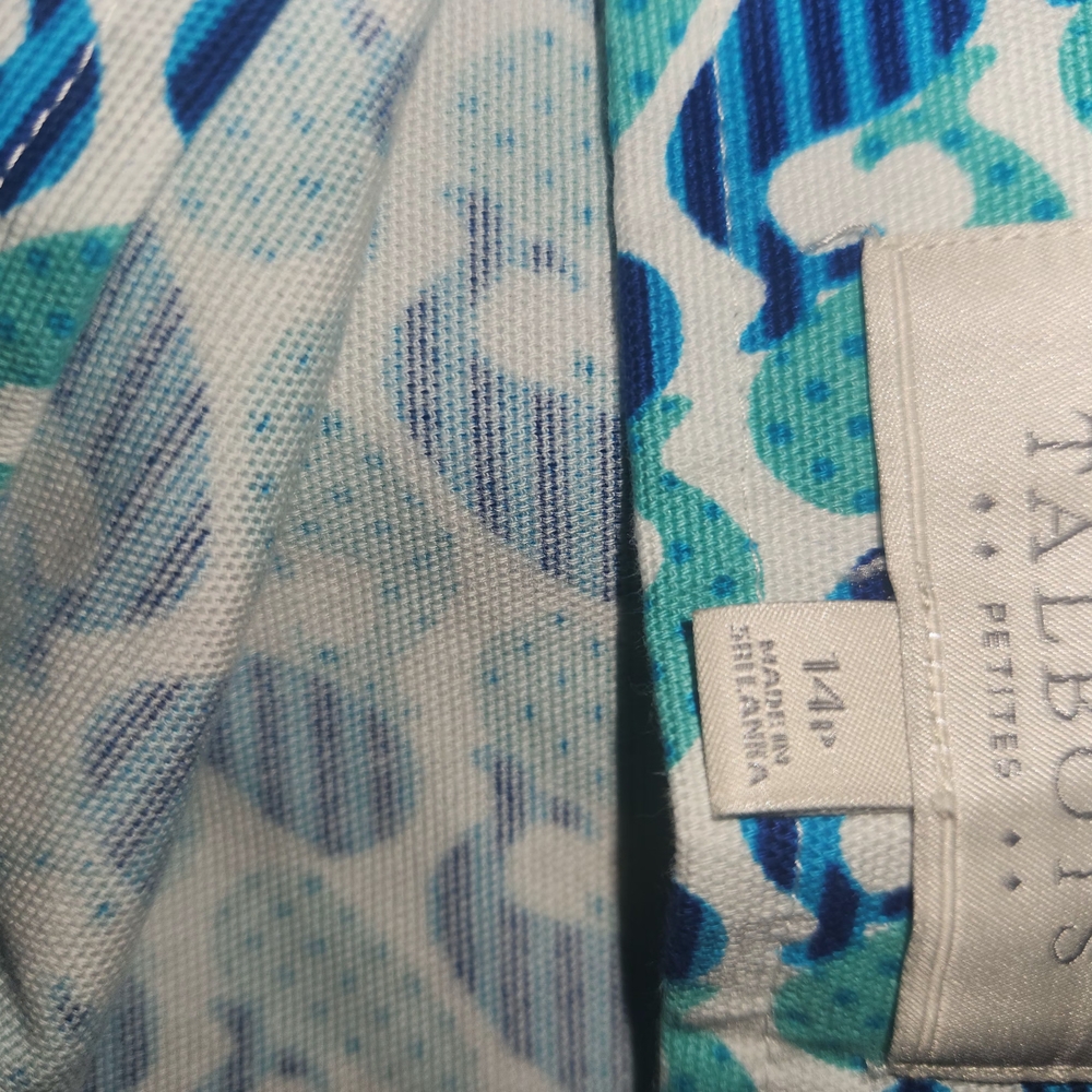 Talbots Blue and White Whale A-Line‎ Skirt - Picture 6 of 6